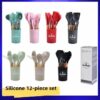 Pink Silicone Kitchen Utensil Set