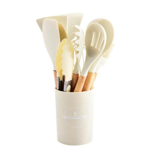 Pink Silicone Kitchen Utensil Set
